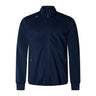 Navy blue Canterbury Elite Windstopper Jacket with a full zipper and stand-up collar, featuring blue zipper pockets and logo on the left chest.