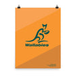 The PF LIC Wallabies Logo Poster on an orange background.