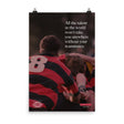 Rugby players in red and black jerseys, including one with the number 8, are engaged in a match. Text on the image reads: "All the talent in the world won't take you anywhere without your teammates." This PF LIC Rugby Teammates Poster, printed on thick matte paper, is of museum quality and will brighten any environment.