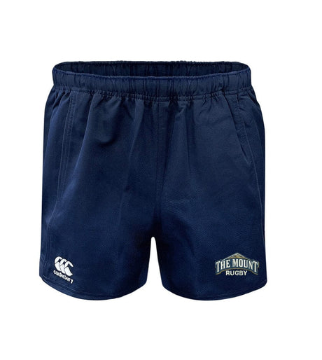 A Mount St Mary's Canterbury Advantage Rugby Short with a WRS Canterbury logo on it.