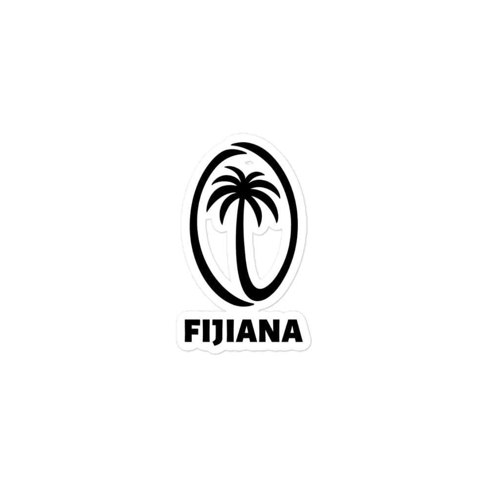 A black and white PF LIC Fijiana Bubble-Free Stickers logo.