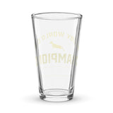 A pint glass celebrating South Africa's RWC 23 Championship victory: A South Africa RWC 23 Champions Pint Glass by PF LIC.