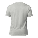 Back view of the PF LIC Finland Rugby Cotton T-Shirt in light grey on a white background, ideal for fans.