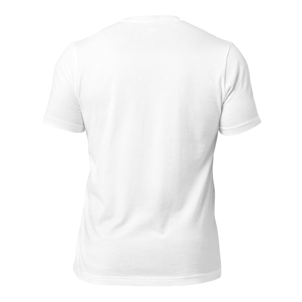 Back view of the PF LIC Finland Rugby Cotton T-Shirt, plain white, on a white background.