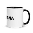 a white Fijiana mug with the word manana on it, from the brand PF.