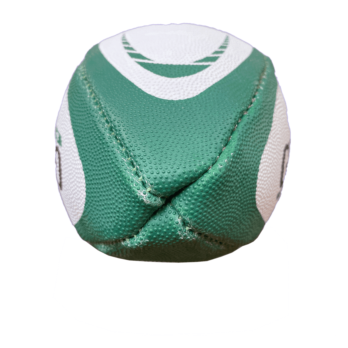 A green and white Ireland Mini Replica Ball by Gilbert on a white background.