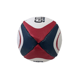 A close-up image of the USA Rugby Replica Mini Ball by Gilbert, showcasing its red, white, and blue leather design with black text and logo on a plain background, perfect for Eagles support.