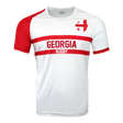 Nation of Rugby Georgia shirt in red and white front has flag crest on the chest