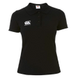 Canterbury Women's Black Waimak Rugby Polo w/ CCC Logo Front