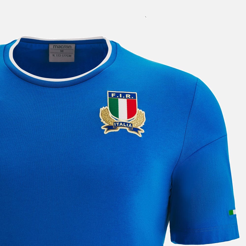 Macron Italy blue travel tshirt Italian crest detail