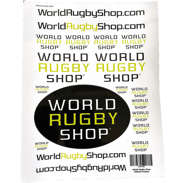 World Rugby Shop stickers on a sheet.