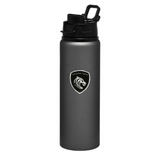 a black Leicester Tigers Sticker Sheet - 26 Stickers water bottle with a logo on it from World Rugby Shop.