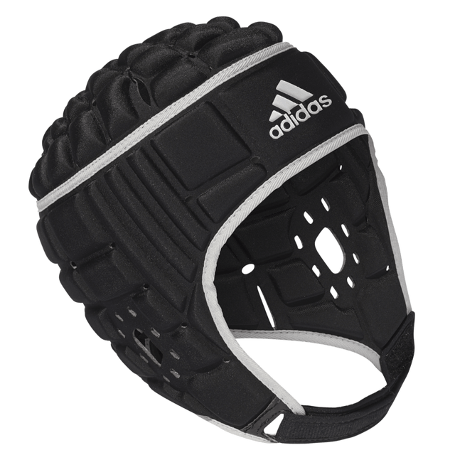 adidas Black Rugby Scrum Cap With Silver Trim and Logoadidas Black/Silver Rugby Scrum Cap Head Guard