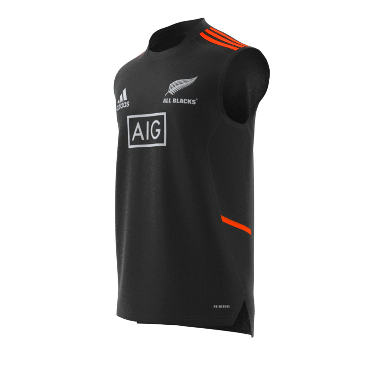 side view All Blacks Rugby Black Singlet from adidas