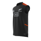 side view All Blacks Rugby Black Singlet from adidas