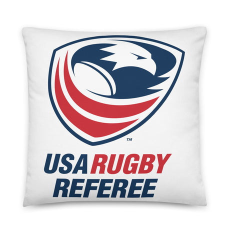 The USA Rugby Referees Basic Pillow, featuring the referee logo, is a white pillow.