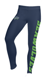 Seattle Seawolves leggings with a green and white logo.