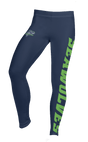 Seattle Seawolves leggings with a green and white logo.