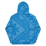 A Manusina Rugby Hoodie with a geometric design on it.