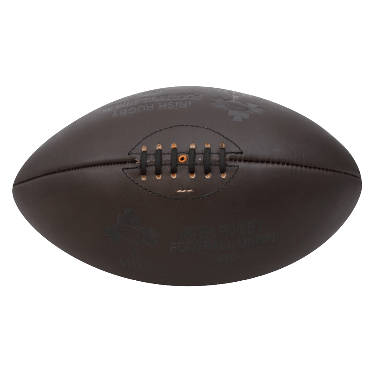 A brown Ireland 1875 Vintage Leather Ball by Gilbert on a white background.