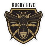 The Rugby Hive Sticker is the logo for Rugby Hive.