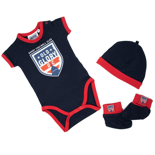 NFL New England Patriots Baby Boys Bodysuit, Pant and Cap Outfit Set,  3-Piece 