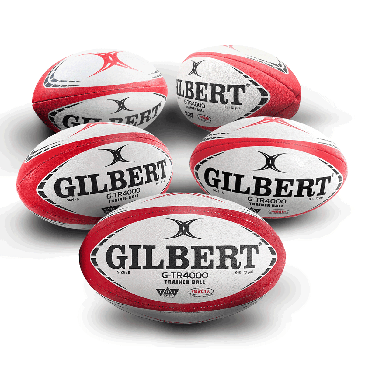 Gilbert G-TR4000 Red Rugby Training Ball Size 5 Super Saver Bundles ...