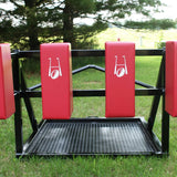 Close Up View of Pads on Scrum Sled With Metal Platform