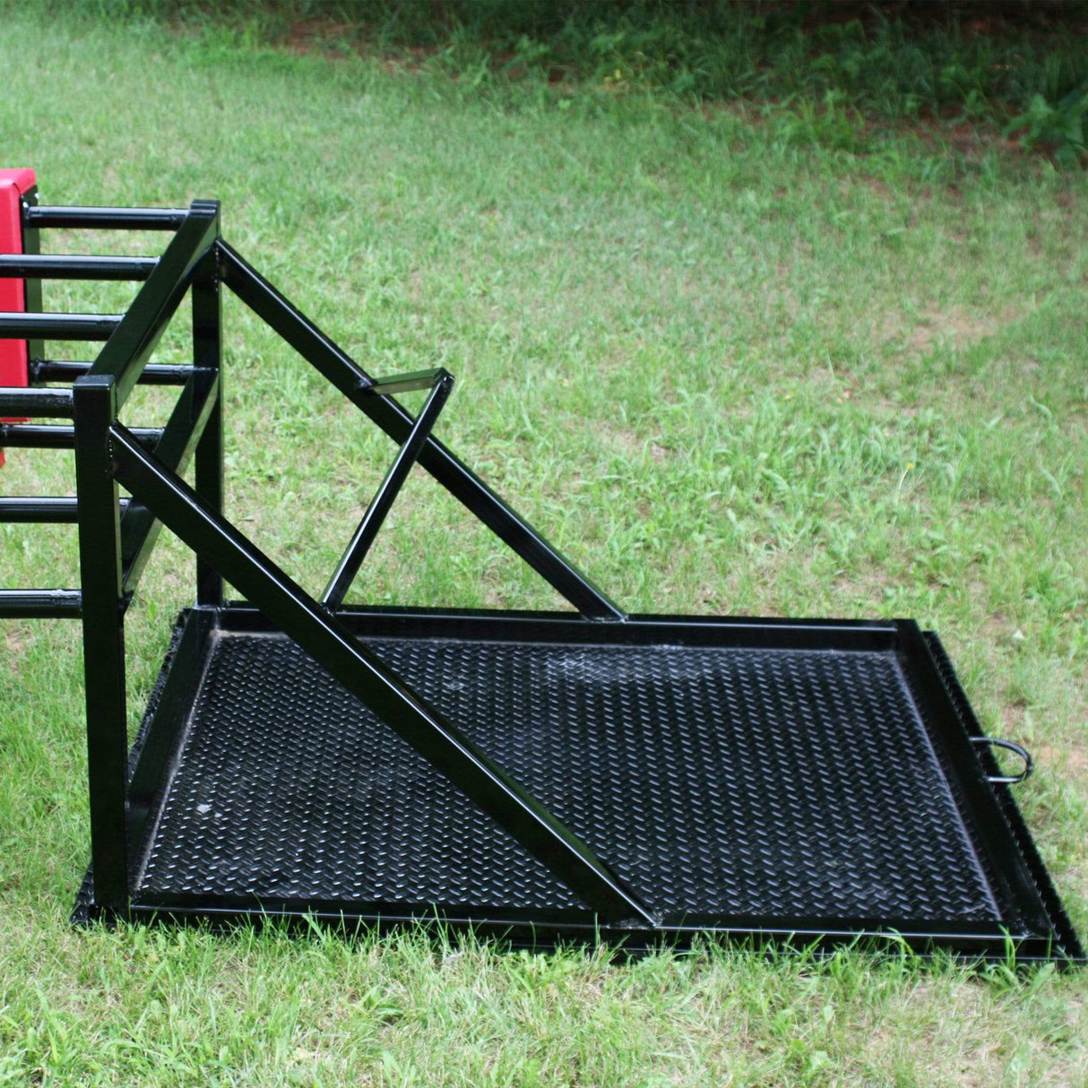 Side View of Black Diamond Plated Rugby Scrum Sled Platform