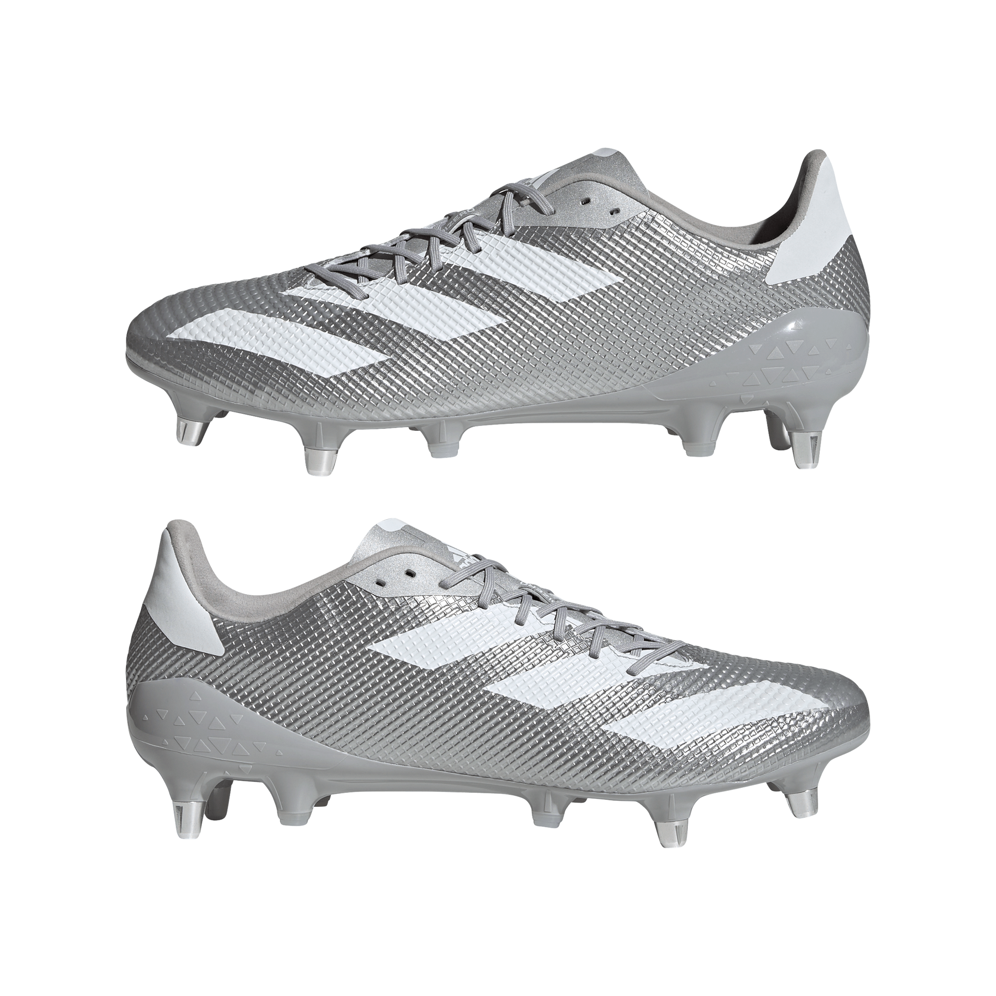 adidas Adizero RS7 SG Rugby Cleat - Soft Ground Boot - Silver