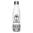 A Fiji Rugby Stainless Steel Water Bottle with a palm tree on it.