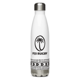 A Fiji Rugby Stainless Steel Water Bottle with a palm tree on it.