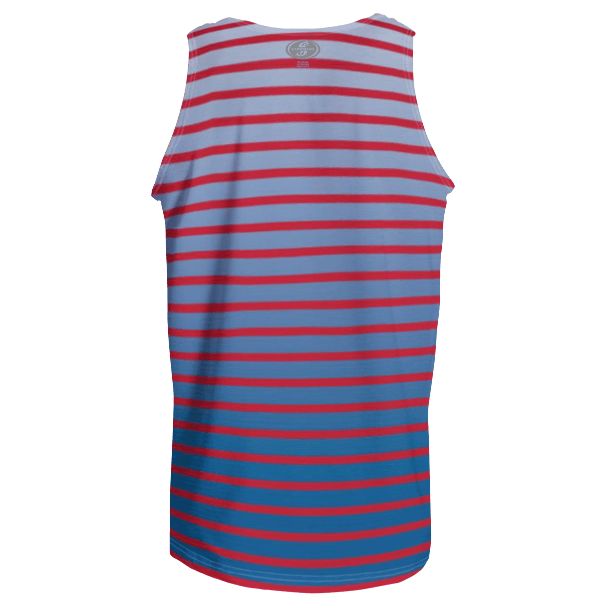 A red and blue striped Stormers Rugby Fan Singlet.