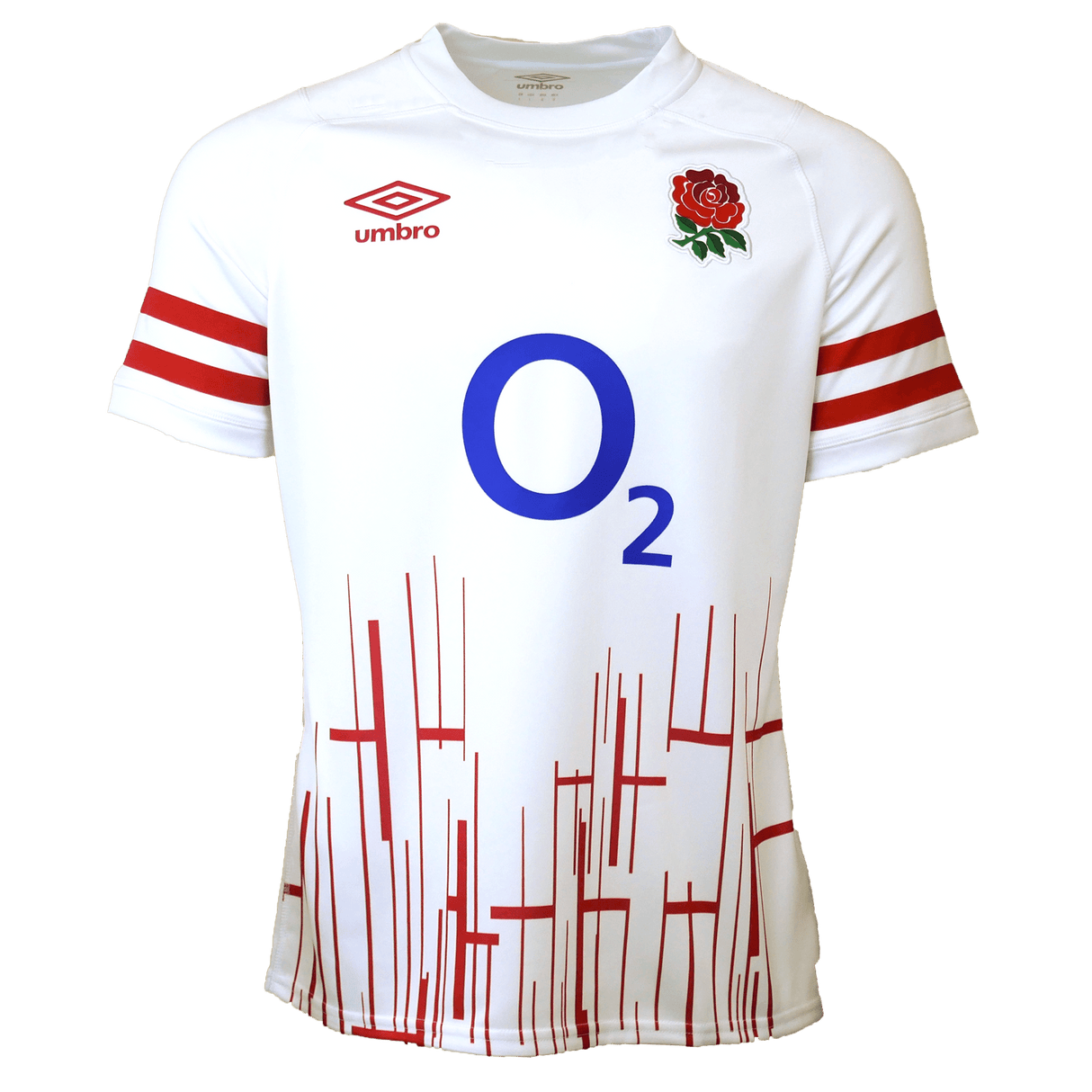 An Umbro rugby jersey with the number two on it.