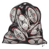 Gilbert Mesh Equipment Bag Example Full of Rugby Balls