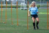 Athlete Demonstrating Usage of Red Hurdle Stickls