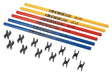 Yellow, Blue & Red Hurdle Sticks And Black Swivel Clips