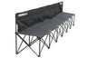 Black 6-Seat Bench Nylon Seats Collapsible Steel Frame