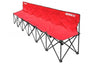 6-Seat Rugby Bench, Red Nylon Seats With Collapsible Steel Frame