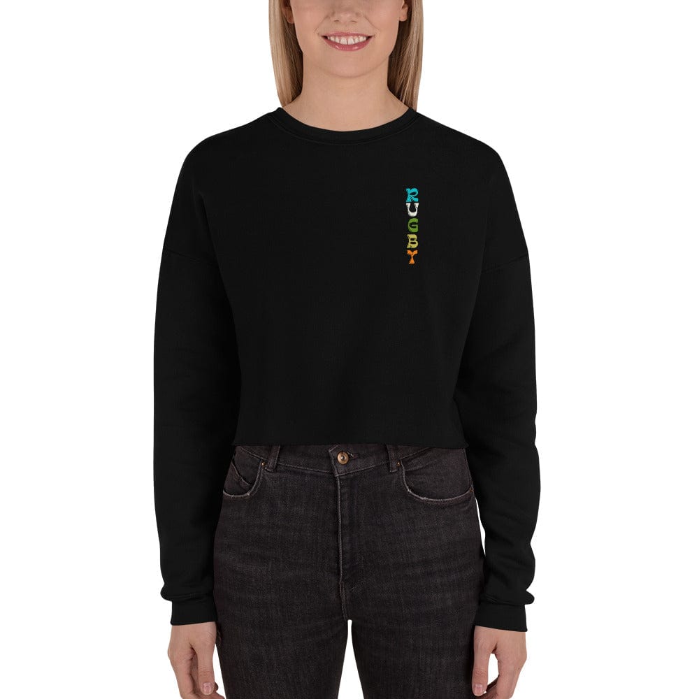 Rainbow crop online sweatshirt