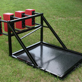 View From Behind of Black Rugby Scrum Sled with Red Foam Pads