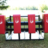 View From Front of Scrum Sled With Red Foam Rugby Pads