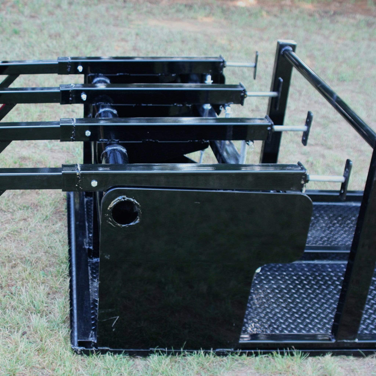 Side View of Black Steel Rugby Scrum Sled Frame